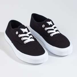 Zapatillas clásicas con cordones para mujer Shelovet negro 6