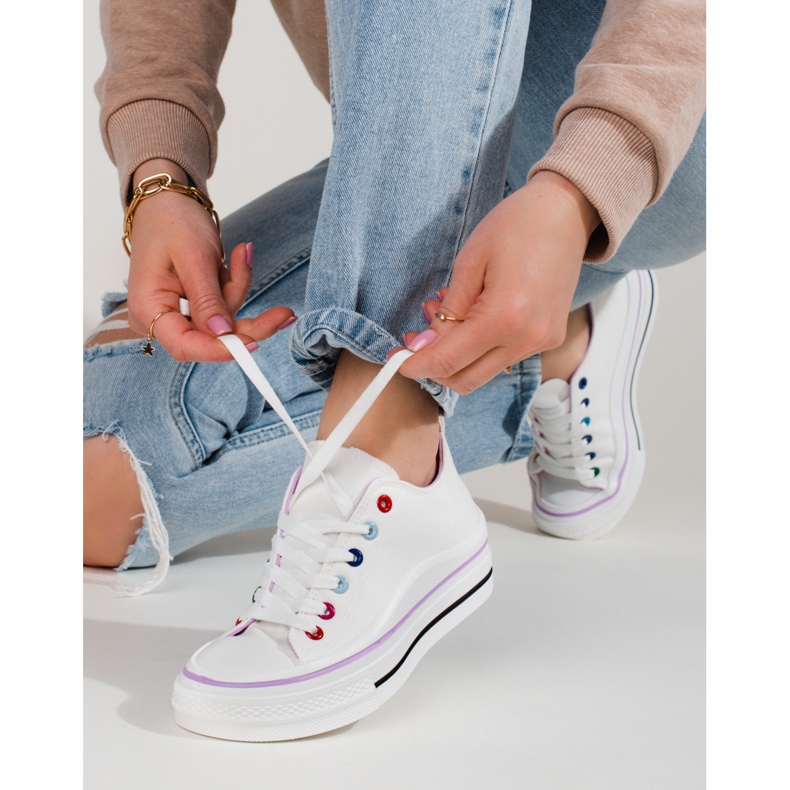 Deportivas mujer plataforma Shelovet blanco 2