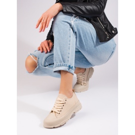 Zapatillas clásicas de mujer en la plataforma Shelovet. beige 2