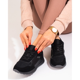 Deportivas de mujer Shelovet de ante negro 2