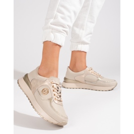 Deportivas mujer Shelovet piel beige 2