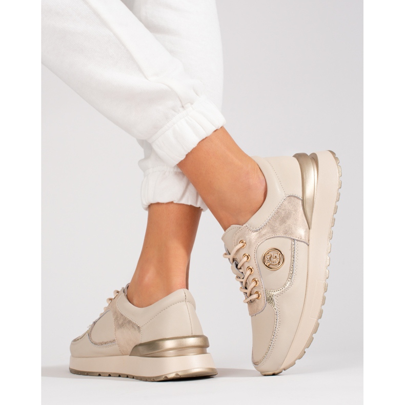 Deportivas mujer Shelovet piel beige 1