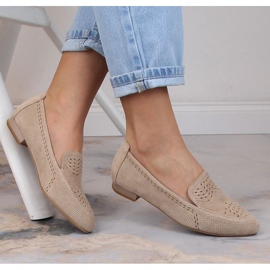 Slip-on mujer ante calado beige Jezzi ASA151-18 2