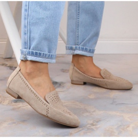 Slip-on mujer ante calado beige Jezzi ASA151-18 3