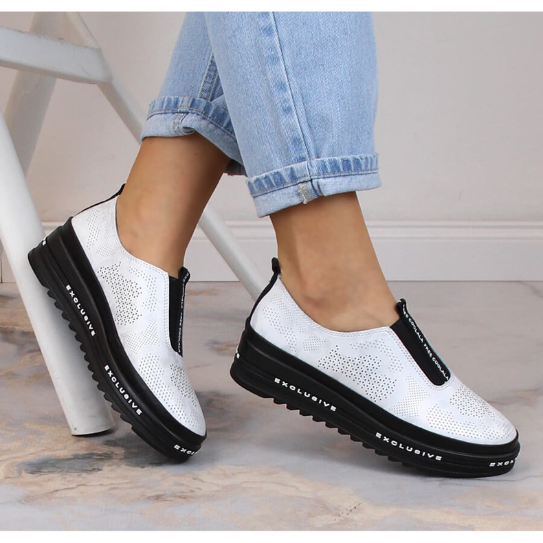 Slip-on cómodos piel calado plata S.Barski LR29089 1