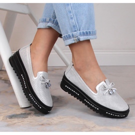 Slip-on mujer cómodos en piel plata S.Barski AL22400 1