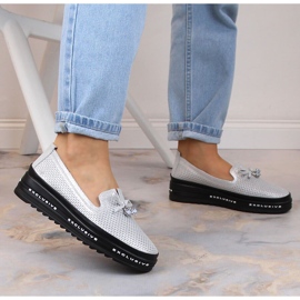 Slip-on mujer cómodos en piel plata S.Barski AL22400 2