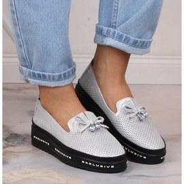 Slip-on mujer cómodos en piel plata S.Barski AL22400 3