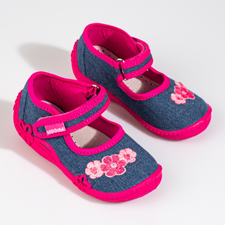 Zapatillas casa niña Viggami Misia Jeans rosa azul 1