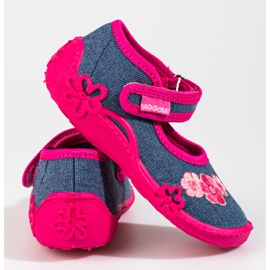 Zapatillas casa niña Viggami Misia Jeans rosa azul 2
