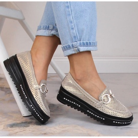 Slip-on cómodos piel calados oro S.Barski LR27750 dorado 1 Slip-on cómodos piel calados oro S.Barski LR27750 dorado 1