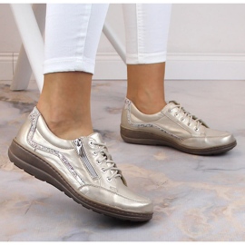 Zapatos mujer piel comodos dorado Helios 411 3