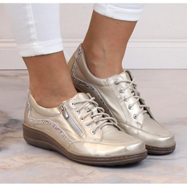 Zapatos mujer piel comodos dorado Helios 411 4