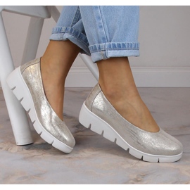 Zapatos cuña mujer en piel sin cordones Filippo DP4560 dorado 1