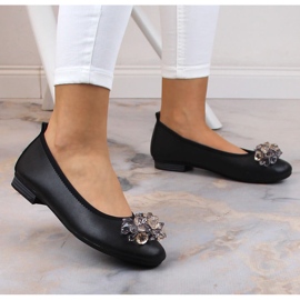 Bailarinas mujer tacón bajo en piel con cristales negro Filippo DP4527 4