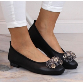 Bailarinas mujer tacón bajo en piel con cristales negro Filippo DP4527 5