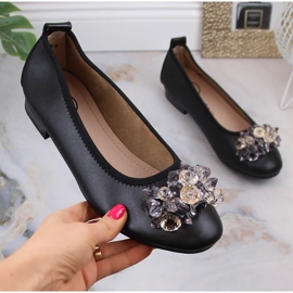 Bailarinas mujer tacón bajo en piel con cristales negro Filippo DP4527 6