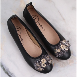 Bailarinas mujer tacón bajo en piel con cristales negro Filippo DP4527 8