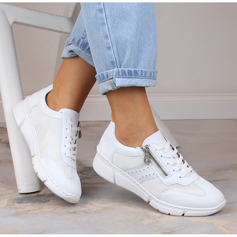 Deportivas mujer cómodas blancas Rieker M0100-80 blanco 1