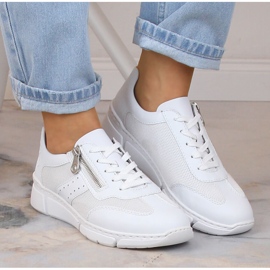 Deportivas mujer cómodas blancas Rieker M0100-80 blanco 3