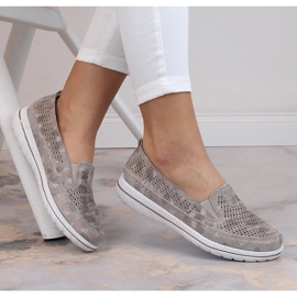 Slip-on mujer cómodos piel beige eVento 5364 2