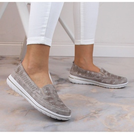 Slip-on mujer cómodos piel beige eVento 5364 3
