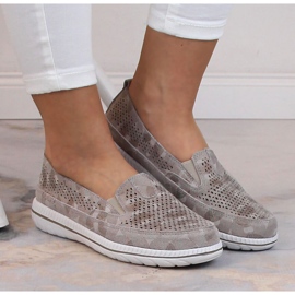 Slip-on mujer cómodos piel beige eVento 5364 4