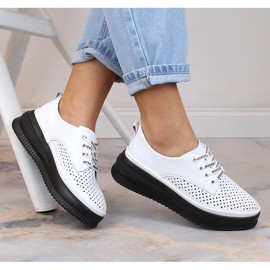 Zapatos mujer piel calados cómodos blanco Artiker 52C1992 1 Zapatos mujer piel calados cómodos blanco Artiker 52C1992 1