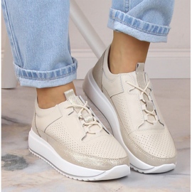 Deportivas mujer piel plataforma beige Artiker 52C1384 2