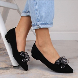 Bailarinas de mujer en ante negro con cristales T.Sokolski W23-464 3