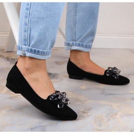 Bailarinas de mujer en ante negro con cristales T.Sokolski W23-464 4