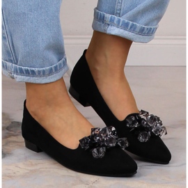 Bailarinas de mujer en ante negro con cristales T.Sokolski W23-464 5