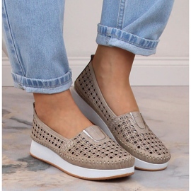Zapatos mujer calados con elástico beige T.Sokolski VU85LAS 4