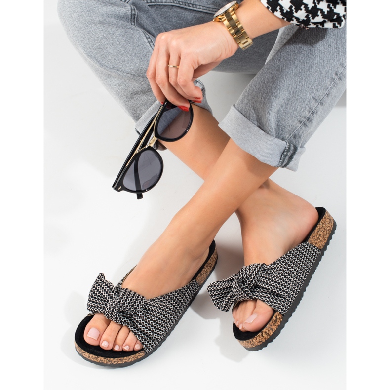 Chanclas Vinceza con lazo negro 1