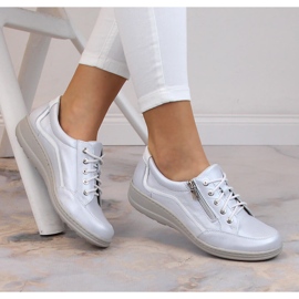 Zapatos plata cuña mujer piel Helios 411 2