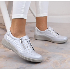 Zapatos plata cuña mujer piel Helios 411 3