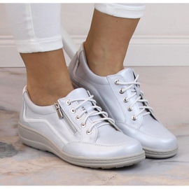 Zapatos plata cuña mujer piel Helios 411 4