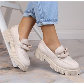 Big Star tacones y mocasines plataforma con cadena beige LL274581 1