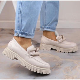Big Star tacones y mocasines plataforma con cadena beige LL274581 2