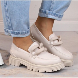 Big Star tacones y mocasines plataforma con cadena beige LL274581 3