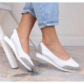 Bailarinas mujer piel calada blanca Filippo DP4524 blanco 3