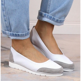 Bailarinas mujer piel calada blanca Filippo DP4524 blanco 5