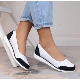 Bailarinas mujer piel calada blanca Filippo DP4524 blanco 3