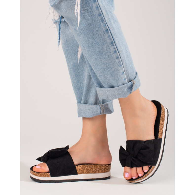 Zapatillas casa mujer ante plataforma Vinceza negro 1