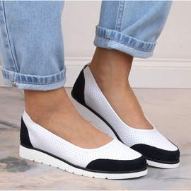 Bailarinas mujer piel calada blanca Filippo DP4524 blanco 5