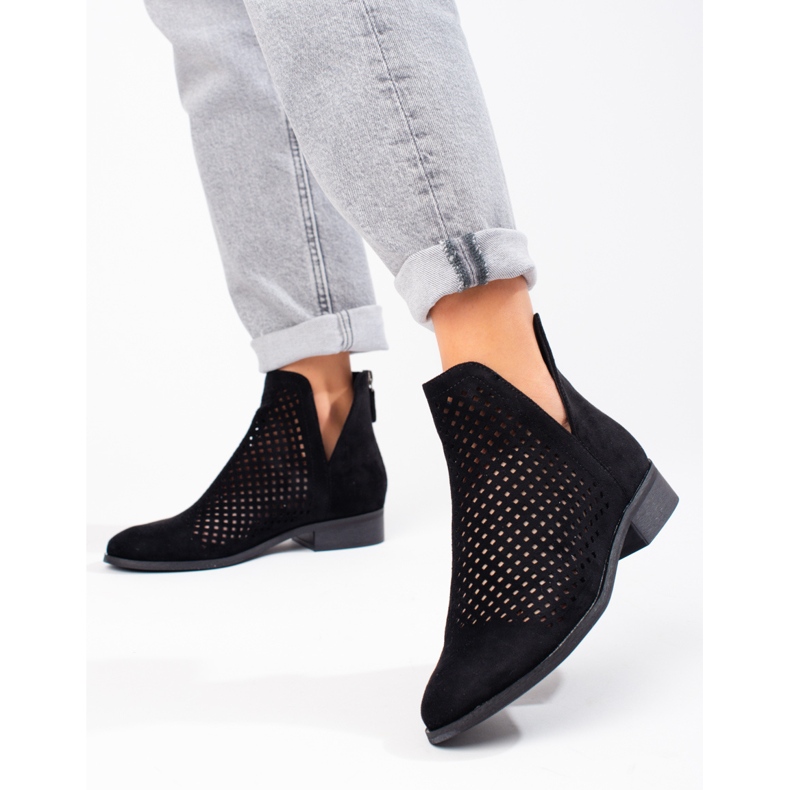 W. Potocki Botas primavera mujer caladas Potocki ante negro 1 W. Potocki Botas primavera mujer caladas Potocki ante negro 1