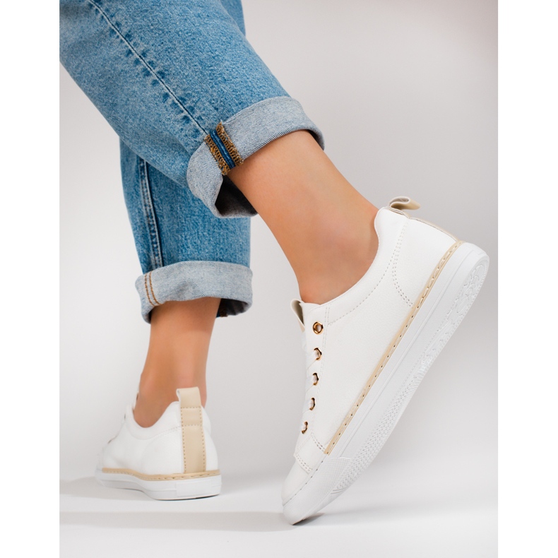 Shelovet zapatillas blancas clásicas de mujer blanco 2