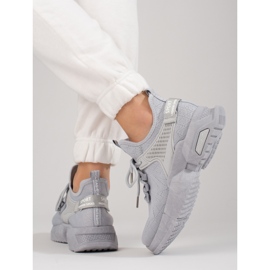 Shelovet sneakers grises calados para mujer 2