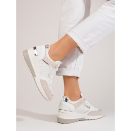 Deportivas de mujer Shelovet blancas con cuña blanco 3