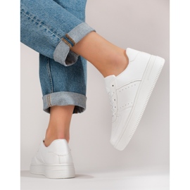 Deportivas Shelovet blancas con suela gruesa. blanco 3
